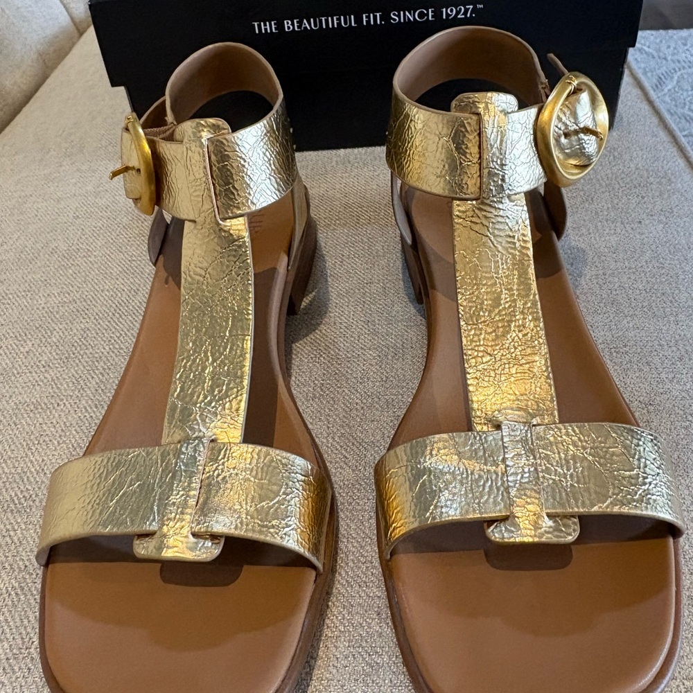 Naturalizer Metallic Gold Sandals